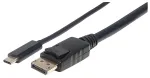 Manhattan USB-C į DisplayPort laidas, 4K@60Hz, 1m, Vyri&scaron;kas į Vyri&scaron;ką, Juodas, Ne dvikryptis, Trejų metų garantija