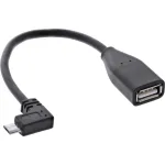 InLine Micro USB OTG adapterio laidas Micro-B ki&scaron;tukas kampuotas į USB A lizdą 0,1 m