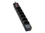 Eaton Protection Strip 6 DIN - Steckdosenleiste mit &Uuml;berspannungsschutz (6-Fach Schuko Buchse, schaltbar) - schwarz (PS6D)
