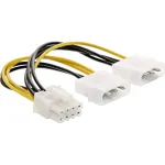 InLine maitinimo adapterio laidas, 2x 5,25 col. ki&scaron;tukas / 8 kontaktų PCI-Express ki&scaron;tukas, 0,15 m