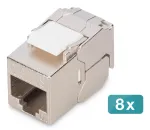 Digitus CAT 6A kompakti&scaron;kas ekranuotas ki&scaron;tukinis modulis be įrankių montavimui 8 vnt.