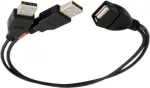 ALLNET 133298. Anschluss 1: 2 x USB A, Anschluss 2: USB A, USB-Version: 2.0, Steckerverbindergeschlecht: M&auml;nnlich/Weiblich, Produktfarbe: Schwarz (ALL