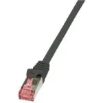 Logilink PrimeLine &ndash; Patch-Cable RJ-45 (M) &ndash; RJ-45 (M) 7,5 m SFTP PiMF CAT 6 presuotas, lygus, halogenų neturintis, juodas (CQ2083S)
