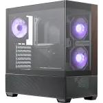 Cooler Master Elite 690 PC korpusas, Midi bok&scaron;tas, ATX, grūdintas stiklas - 4x ARGB ventiliatorius, medis, juoda