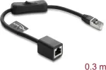 Tinklo jungiamasis kabelis DELOCK RJ45 Cat.6 F/UTP 0,3 m su integruotu jungikliu ir apsauginiu gaubtu, ekranuotas