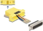 Delock 67116 D-Sub 25 kontaktų ki&scaron;tukas į RJ45 lizdą surinkimo rinkinys, geltonas