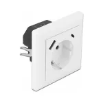 DeLOCK 11489 Ki&scaron;tukinis lizdas CEE 7/3 + USB balta 250V 16A