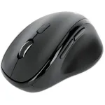 Manhattan ergonominė belaidė pelė, de&scaron;iniarankiams, reguliuojama 800/1200/1600 dpi, 2,4 GHz (iki 10 m), &scaron;e&scaron;i mygtukai su slinkimo ratuku, kombinuotas USB-A ir USB-C imtuvas, juoda, AA baterija (įtraukta), trejų metų garantija