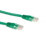 Patch laidas ACT CAT5E U/UTP su RJ45 jungtimis, 15 m, žalias, auksuoti kontaktai
