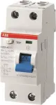 ABB liekamosios srovės grandinės pertraukiklis 25A F202A-25/0,3 pro M compact 2pol. 300mA F202A-25/0,3 (2CSF202101R3250)