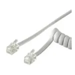Wentronic Goobay Telefono ragelio spiralinis laidas CCA (varis ant aliuminio), baltas, 2 m &ndash; RJ10 ki&scaron;tukas (4P4C) prie RJ10 ki&scaron;tuko (4P4C) (50246)