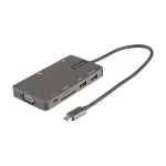 StarTech.com USB-C kelių prievadų adapteris - HDMI 4K 30Hz arba VGA kelioninis dokas - 5Gbps USB 3.0 &scaron;akotuvas (USB A / USB C prievadai) - 100W Power Delivery - SD/Micro SD - GbE - 30cm kabelis - USB C mini dokas