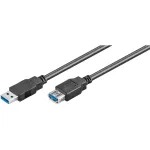Wentronic Goobay USB 3.0 SuperSpeed ilginimo laidas, juodas, 3 m - USB 3.0 ki&scaron;tukas (A tipas) > USB 3.0 lizdas (A tipas) (93999)