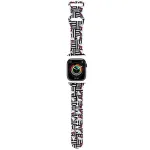 Hello Kitty HKAWMSDIESK Apple Watch Dirželis 38/40/41mm Juodas Silikonas Heads & Stripes