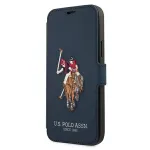 U.S. POLO ASSN. USFLBKP12MPUGFLNV Book Case, skirtas iPhone 12/12 Pro 6,1 colio, Navy, Polo Embroidery Collection