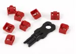 ALLNET TP/RJ45 Blocker Red 10-Pack with Security Key, Dust Cap, Network Security Lock (ALL-TP-RJ45-Blocker-10PCS)
