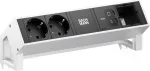 Bachmann DESK2 2x Schuko lizdas 1x USB-C 45W 1x Custom modulis 0,2m INOX stalo maitinimo modulis