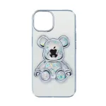 iLike Apple iPhone 14 Silicone Case Print Desire Bear Silver