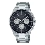 CASIO MTP1374D1A3VD vyri&scaron;kas analoginis kvarcinis laikrodis su dienos ir datos rodymu, nerūdijančio plieno apyrankė, 47 mm korpusas