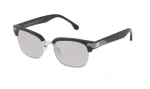 LOZZA SL2253M52579X Unisex Rectangular Sunglasses - Shiny Black Acetate Frame, Grey Gradient Polycarbonate Lenses, 52mm Lens Width, 100% UV400 Protection