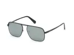 GUESS vyri&scaron;ki akiniai nuo saulės GU6939-5802Q juodas kvadratinis rėmas, dūminiai lę&scaron;iai, 58 mm
