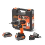 BLACK & DECKER BCD003MEM2K-QW 18 V gręžtuvas-suktuvas su 2,0 Ah ir 4,0 Ah ličio baterijomis