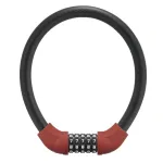 ROCKBROS RKS570-RD kabelinė spyna &ndash; 4 skaitmenų kombinacija, plieninis trosas 1,2 m, raudona
