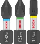 Bosch Screwdriver Bit Set PRO Impact PH2 PZ2 T20 T25 T30 x5 25 pcs (2608521U63)