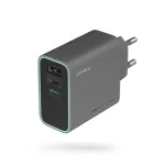 CUKTECH CUKAD653EUGR 65W GaN 3-Port USB-C & USB-A Wall Charger - Grey