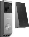 EZVIZ EP3x Pro dvigubo objektyvo durų skambutis su vaizdo kamera ir baterija, sidabrinis, 3 MP + 2 MP