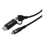 EQUIP USB-C į USB-C + HDMI adapteris su 100W PD, 4K/60Hz, aliuminio korpusu