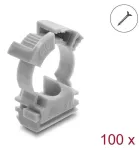 Delock kabelių įvorių laikiklis su fiksavimo spaustuku, prisukamas 16 mm kabelių apsauginei žarnelei, 100 vnt., pilkas