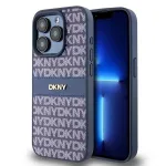 DKNY odinis dėklas su mono juostele ir metaliniu logotipu, skirtas iPhone 15 Pro - mėlynas