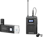 BOYA BY-WM8 Pro-K7 dviejų kanalų UHF belaidė apykaklinė mikrofonų sistema su 48 kanalais, 100 m veikimo atstumu, prie fotoaparato tvirtinamu imtuvu (568-590 MHz)