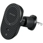 PITAKA MagEZ Pro 2 Qi2 15W NFC MagSafe automobilinis laikiklis su belaidžiu įkrovimu, juodai pilkas