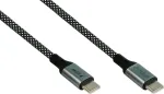 GoodConnections Magnetic USB 2.0 spiralinė laido 60W USB-C į USB-C, juoda/balta, 1m 2060-MT010SW