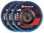 Einhell kampinio &scaron;lifuotojo priedai 3x 125 mm i&scaron;gaubti žiediniai &scaron;lifavimo diskai P60 cirkonio aliuminio oksidas 4440020