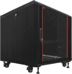 IT-BUDGET 19 colių serverių spintelė SRK, 12U, 600x1000 mm, stiklinės priekinės durys, vientisos galinės durys, i&scaron;ardoma, juoda 90ITB19SRK12610GSN