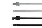HellermannTyton MLT16SSC5 atsegamas nerūdijančio plieno kabelių rai&scaron;tis su poliesterio danga, juodas, 400 mm x 12,7 mm, 100 vnt. paketas 111-91161