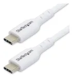 StarTech.com 1 m baltas USB-C įkrovimo laidas, USB 2.0, 60W 3A Power Delivery, TPE apvalkalas