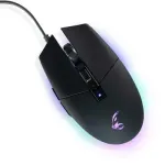 Žaidimų pelė MediaRange MRGS202 &ndash; de&scaron;iniarankė, optinė, 4000 DPI, 6 mygtukai, USB-A, juoda