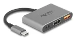 DeLOCK 61071 vaizdo kabelio adapteris 0,1 m USB Type-C / USB Type-C / USB Type-A / HDMI pilkas