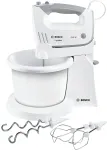 Bosch MFQ36460 ErgoMixx rankinis plaktuvas su stovu ir dubeniu 450 W balta