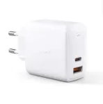 Sieninis įkroviklis Aukey PA-B3 Baltas GaN 65W USB-C / USB-A greitasis įkroviklis