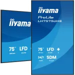 iiyama LH7575UHS-B2AG Skaitmeninės reklamos ekranas 190,5 cm (75 colių) LCD Wi-Fi 500 cd/m&sup2; 4K Ultra HD Juodas su integruotu procesoriumi Android 11 24/7