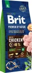 Brit Premium by Nature Adult XL sausas &scaron;unų ėdalas su vi&scaron;tiena, 15 kg
