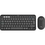 Belaidis klaviatūros ir pelės rinkinys Logitech Pebble 2 Combo QWERTZ voki&scaron;kas grafitas