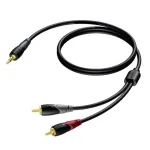 Stereo 3,5 mm lizdo (vyri&scaron;kas) į 2x RCA (Cinch) (vyri&scaron;kas) laidas Procab 3 m