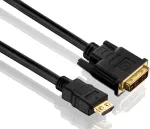 Purelink PureInstall PI3000 &ndash; HDMI / DVI vaizdo kabelis, Single Link, 28 AWG, HDMI (M) &ndash; DVI-D (M), 1,5 m, triguba izoliacija, juoda (PI3000-015)