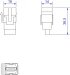 HDMI Keystone Jack Bachmann 918.0411 &mdash; HDMI 2.0 modulis keystone sieninėms plok&scaron;tėms ir pataisų skydams